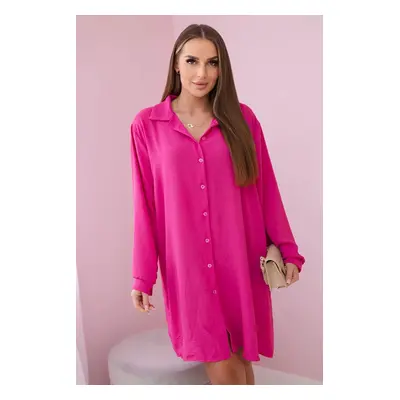 Long shirt with fuchsia viscose