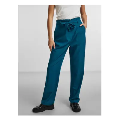 Petroleum women's trousers with tie Pieces Boss - Women's