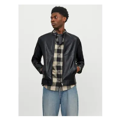 Black men's faux leather jacket Jack & Jones Cali - Men's