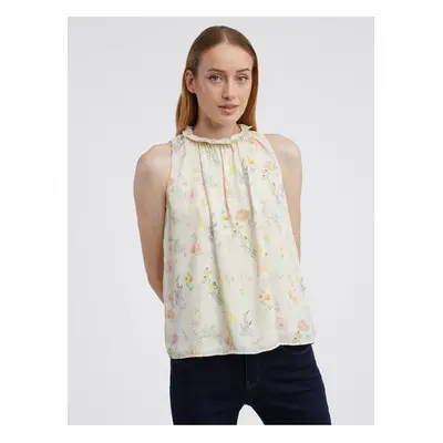 Light yellow women's floral blouse CAMAIEU - Women's