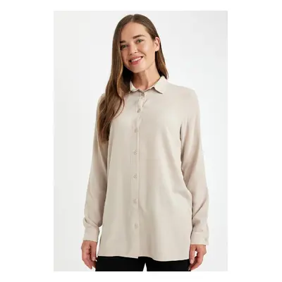 DEFACTO Regular Fit Basic Plain Buttoned Long Sleeve Shirt