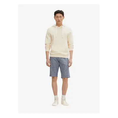 Dark blue men's striped shorts with linen blend Tom Tailor - Men's