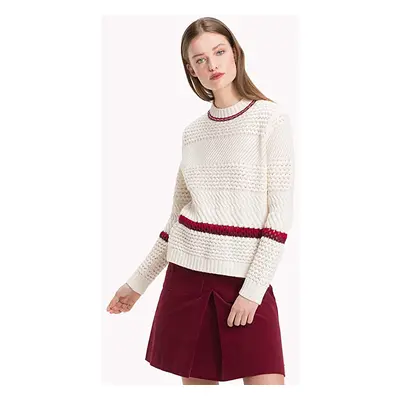 Tommy Hilfiger Sweater - WYNONA MOCK-NK SWTR white