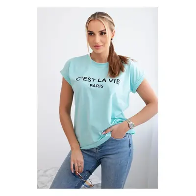 Kesi Cotton blouse C'est La Vie Paris light mint