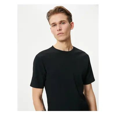 Koton Ribbed T-Shirt Textured Crew Neck Short Sleeve Cotton