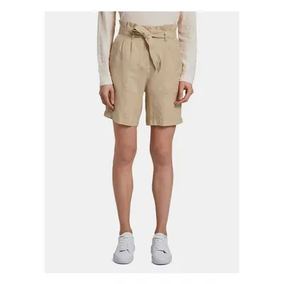 Beige women's linen shorts Tom Tailor - Women's