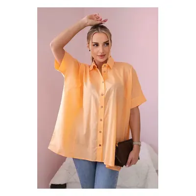 Apricot cotton shirt with short sleeves