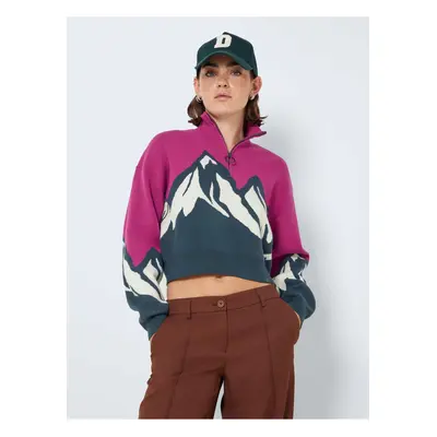 Blue and pink patterned sweater Noisy May Peaks - Women