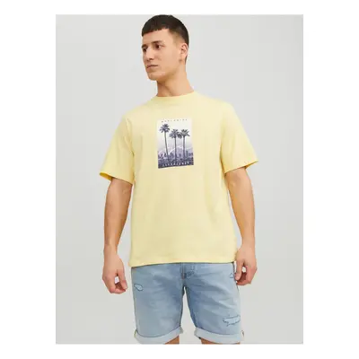 Light Yellow Men's T-Shirt Jack & Jones Splash - Men