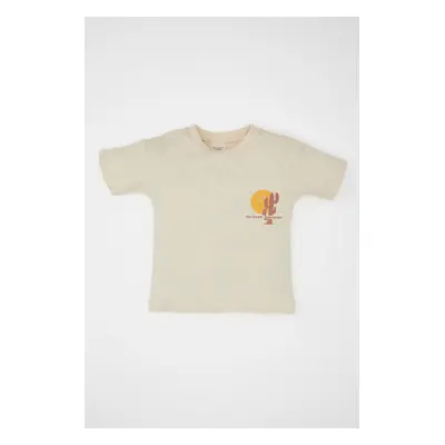 DEFACTO Baby Boy Crew Neck Printed Short Sleeve T-Shirt