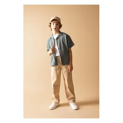 DEFACTO Boys' Loose Fit Standard Cuff Gabardine Trousers