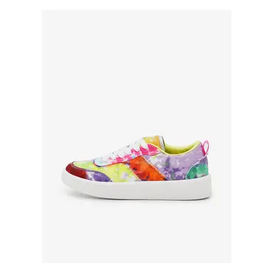 White women's patterned sneakers Desigual Fancy Tie Dye - Women's