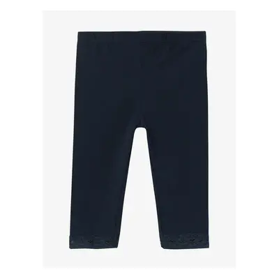 Dark blue girls' cropped leggings with lace name it Vista - Girls