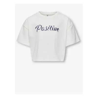 White girls' T-shirt ONLY Livia - Girls