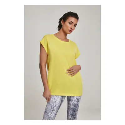 Women's T-shirt with extended shoulder bright yellow