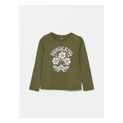 LC Waikiki Crew Neck Printed Long Sleeve Girls' T-Shirt