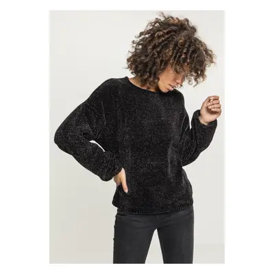 Women's oversize chenille sweater black