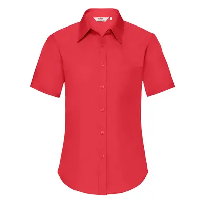 FRUIT OF THE LOOM F18•LADIES SHORT SLEEVE POPLIN SHIRT