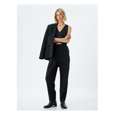 Koton High Waist Chino Trousers with Tie Waist