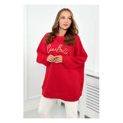 Insulated sweatshirt with red Ciao Bella inscription