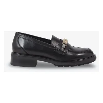 Black women's leather loafers Tommy Hilfiger