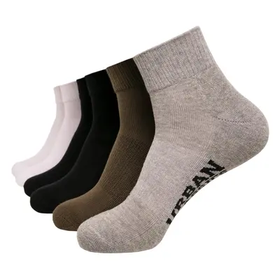 High Sneaker Socks 6-Pack Black/White/Grey/Olive