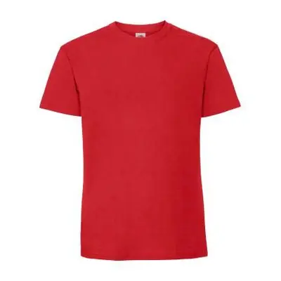 Iconic Ringspun Premium Fruit of the Loom Men's Red T-shirt