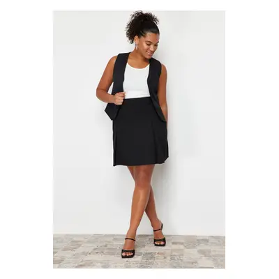 Trendyol Curve Black Mini Knitted Skirt