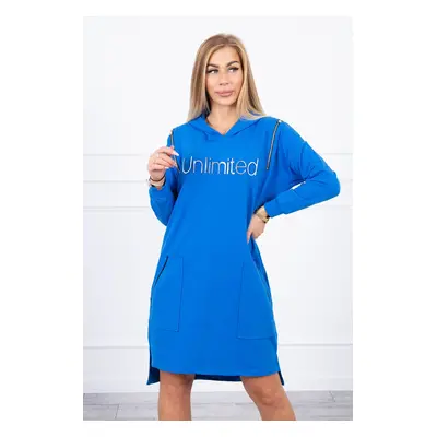 Dress with the inscription unlimited purple blue