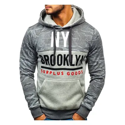 Men's hooded sweatshirt "Brooklyn" DD58 - dark gray