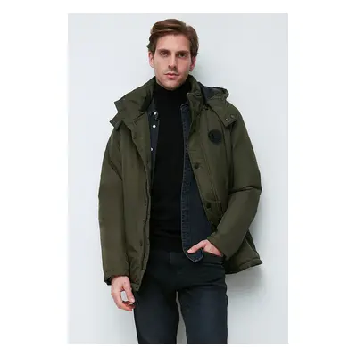 River Club Men's Khaki Hooded Water And Windproof Winter Jackets & Coats & Parka