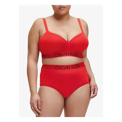 Calvin Klein Red bikini top Demi Bralette Plus Size High Risk Red Cal - Women's