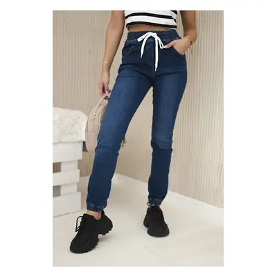 Happy Socks Dark denim trousers with ribbed hem