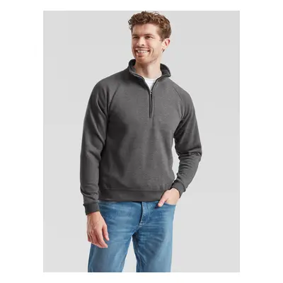 Grey Men's Sweatshirt Zip Neck Sweat Fruit of the Loom