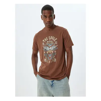 Koton Slim Fit T-Shirt Printed Crew Neck Short Sleeve Cotton