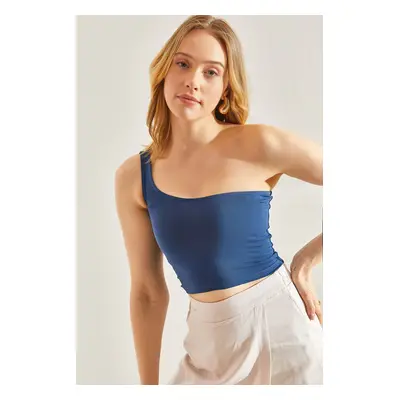 Bianco Lucci Women's One Shoulder Strap Crop Athlete