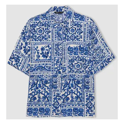 DEFACTO Oversize Fit Patterned Short Sleeve Shirt