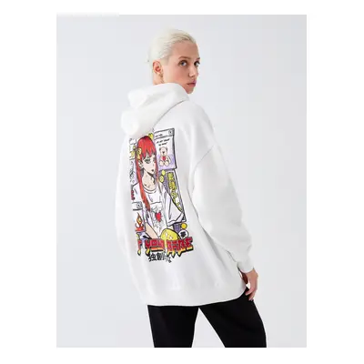 LC Waikiki Printed Long Sleeve Oversize Women's Hoodie