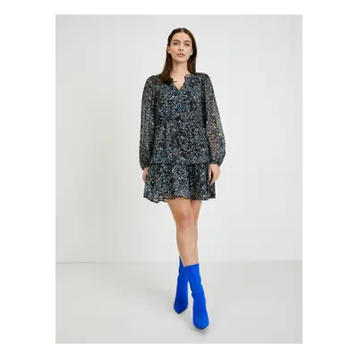 Blue-black patterned dress VILA Paca - Women