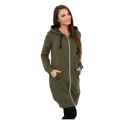 Women's long hoodie Kesi - khaki