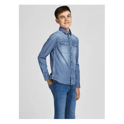 Light Blue Jack & Jones Sheridan Boys Denim Outshirt - Boys