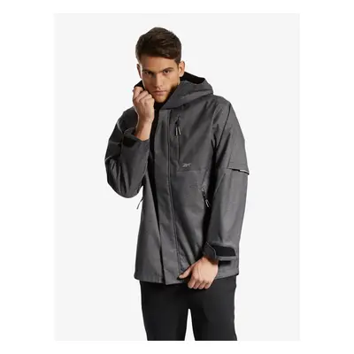 Dark Grey Men's Heather Hooded Jacket Reebok DMX HD SHELL MID JK - Men's