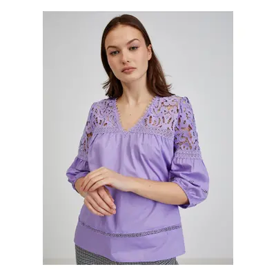 Light purple lady's blouse with lace ORSAY - Ladies