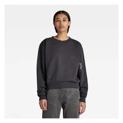 G-STAR Sweatshirt - Multi gr cropped loose sw wmn black