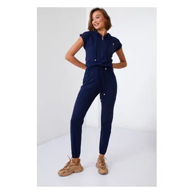 Women's Jumpsuit with Hood, Dark Blue