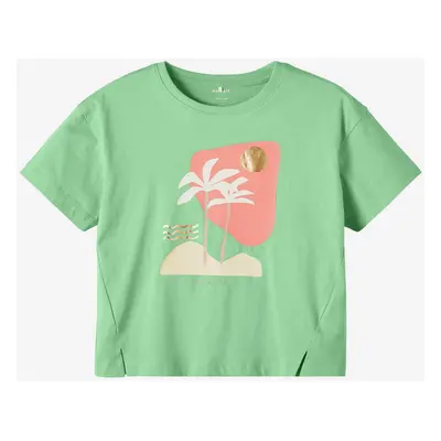 Light green girly T-shirt name it Flicka - Girls