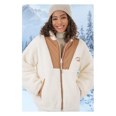 Bigdart Women's Plush Coat Jacket - Camel