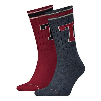 Socks - Tommy Hilfiger Patch Sock pack grey and burgundy