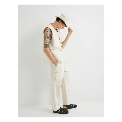 Koton Loose Trousers With Cargo Pockets Relaxed Cut Waist Tied