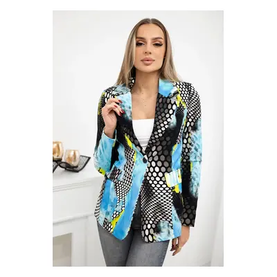 Turecki Printed cotton jacket with a button blue